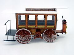 First electric omnibus by I. Romanov 1899 Handmade workshop 1:43