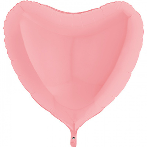 Шар Г 18''/46 см, Сердце, Матовый, Розовый (Pink), 1 шт