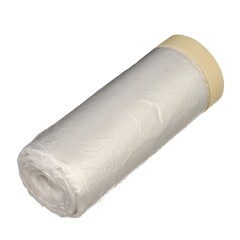 Пленка защитная с клейкой малярной лентой, прозрачная, HDPE, рулон 1,1х25м, толщина 8мкм (РемоКолор) 09-0-011