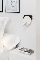 DUAS Бра с ридером белый USB C LED 3W 2700K