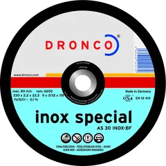 Абразивный отрезной диск AS 30 INOX 230x2,2 Dronco 1231905