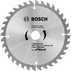Пильный диск по дереву ECO WO 160х20/16 мм 36T BOSCH 2608644374