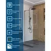 BelBagno UNO-L-1-TB-100-C-GM Душевая перегородка универсальная с односторонним входом, стекло прозрачное, профиль Оружейная сталь, 1000x2000 мм
