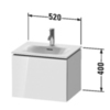Duravit L-Cube LC613402222 Тумба подвесная под раковину, 1 выдвижное отделение, 400x520x421мм, цвет White High Gloss