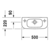Duravit D-Code 7065000082 Раковина для рук с перел., с 1 отв. под смес. справа, 500x220мм, цвет: Белый