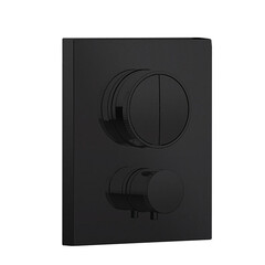Almar E176682.MB Внешняя часть встраиваемого термостатического смесителя с кнопочным управлением для 2-х потребителей, цвет черный матовый фото
