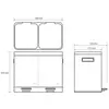 Bemeta Home 104315272 Контейнер для сортировки мусора 2x20л, цвет: нержавеющая сталь, чёрный