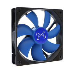 Вентилятор Mastero MF-120, 120мм, 3-pin+Molex, черный-синий, 1500rpm, 44CFM, 22дБ, антивибропрокладки (MF120BFV1)
