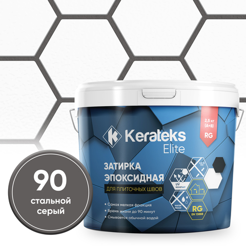 Эпоксидная затирка KERATEKS ELITE, стальной серый 2,5 кг