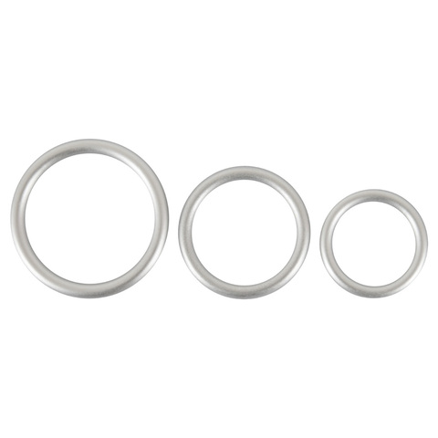Набор эрекционных колец под металл Metallic Silicone Cock Ring Set