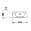 Duravit D-Code 7065000092 Раковина для рук с перел., с 1 отв. под смес. слева, 500x220мм, цвет: Белый