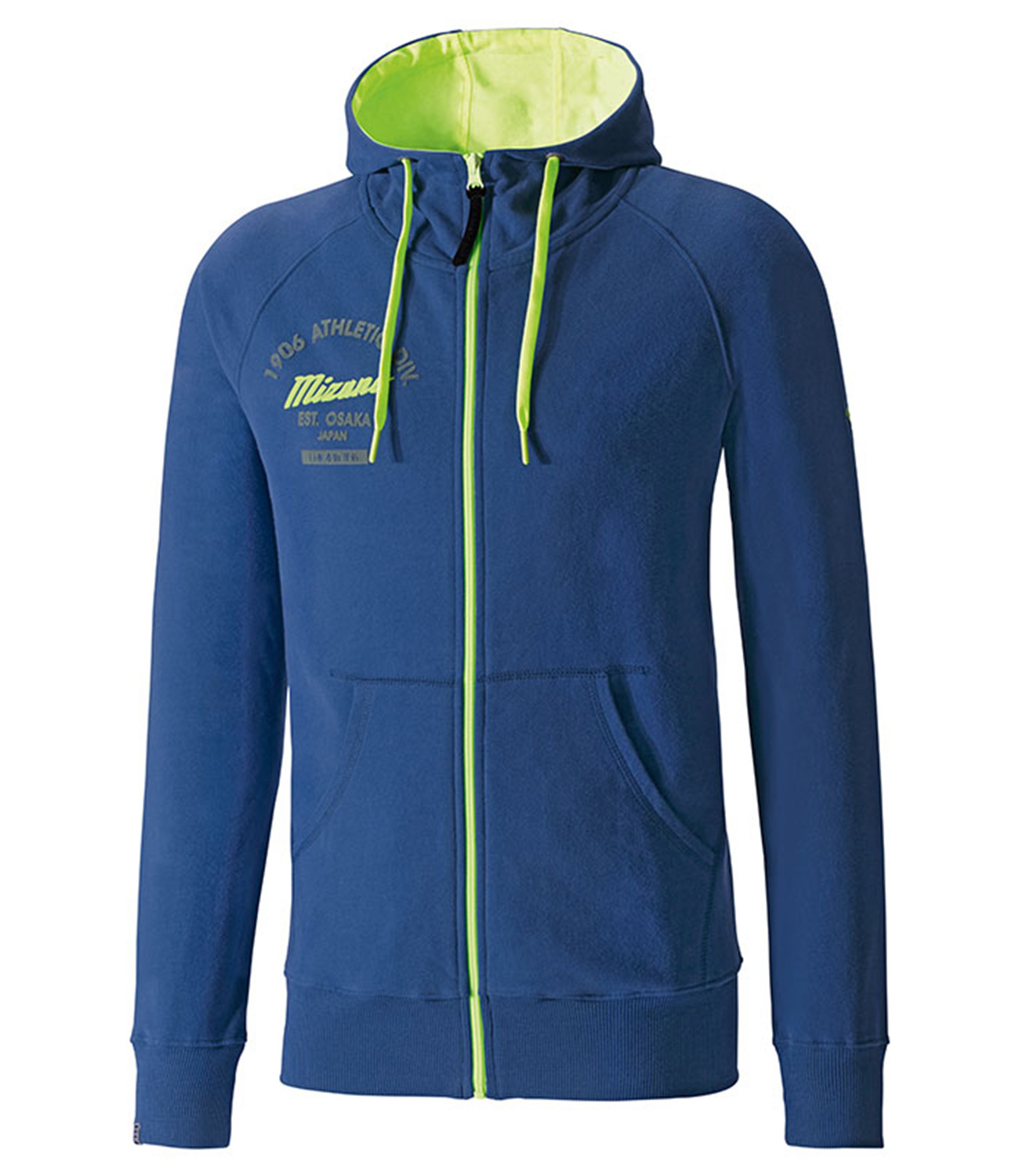Толстовка на молнии мужская Mizuno Heritage Zip Hoody синяя
