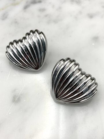 Серьги Адриана, серебряный цвет