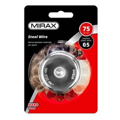 MIRAX  75 мм, жгутированная стальная проволока 0.5 мм, щетка чашечная для дрели (35148-075)
