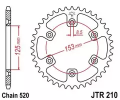 Звезда JT ведомая JTR210.53SC 53 зуб CR250 CRF250 CRF450 CRF230