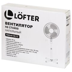 Вентилятор напольный, Lofter, FS40-A4-10C-7C, 35 Вт, 3 скор, поворот, сер, FS40-A4-10C-7C