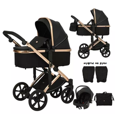 Детская коляска Luxmom 570 3в1 (черный)