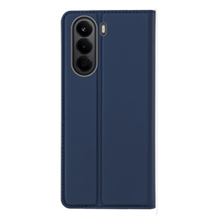 Чехол книжка из кожи синего цвета для OnePlus Nord CE6 Lite и Realme P4x, серия Skin Pro Series от Dux Ducis