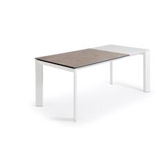 Стол Atta 120 (180) x80 белые ножки керамика Vulcano Ash