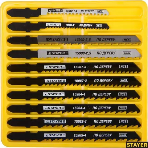 STAYER T-хвост., по дереву, 10 шт, полотна для лобзика, Professional (15981-H10-1)