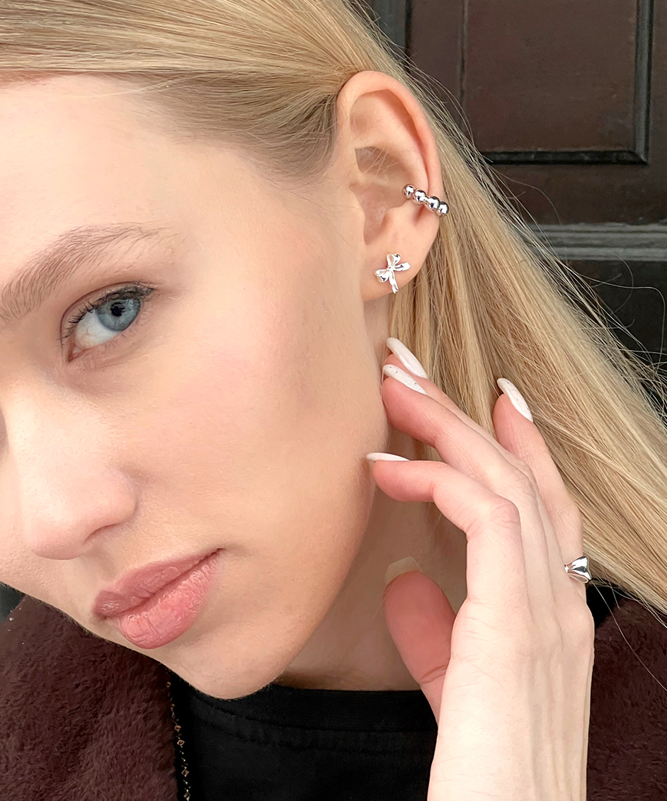 Серьги Bow silver