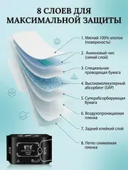 (0.5 PV) iLiFE Ночные гигиенические прокладки, 8 шт