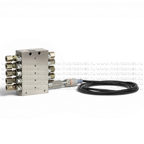 Фото SSV-10-K + inductive switch - Питатель для прогрессивных систем смазки с рабочим давлением 300 бар, 10 выходов, с реле конца цикла