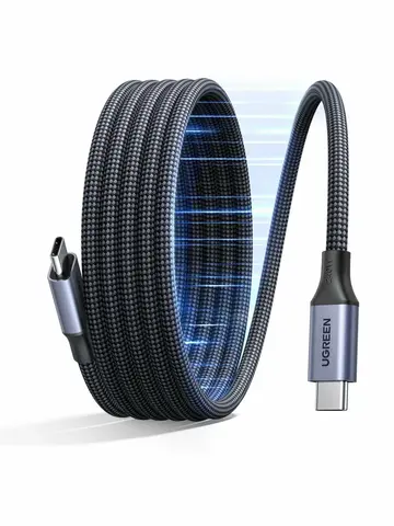 Кабель UGREEN L537 (85973) USB-C To USB-C 240W Max Charging Magnetic Cable 1шт. Длина: 1м, серый космос