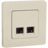 Розетка компьютерная двойная RJ45 категория 6 UTP - Legrand Inspiria - слоновая кость — фото 8