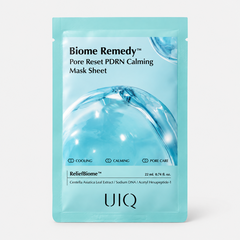 UIQ Biome Remedy Pore Reset PDRN Calming Mask Sheet Охлаждающая маска с ПДРН для сужения пор 22мл 1шт
