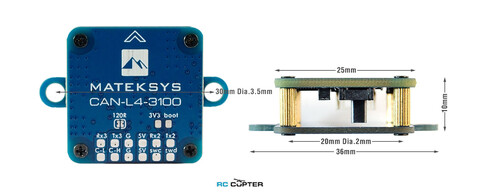 Компас Matek CAN-L4-3100 DroneCAN Magnetometer RM3100 AP_Periph