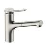Hansgrohe Zesis M33 74800800 Смеситель для кухни с вытяжным изливом (нержавеющая сталь шлифованная)