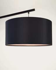 Металлический торшер Ciana с черной отделкой и плафоном из хлопка