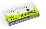 Сетевой фильтр Vektor Z 16А, 3,5кВт 3 метра, 5 розеток, черный.С заземлением.