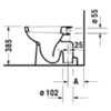 Duravit D-Code 21100100002 Унитаз напольный для независимого подключения воды, включая крепление, слив в стену, цвет белый