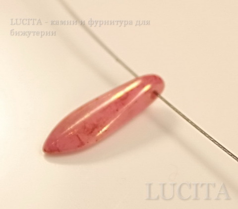 Бусина "Dagger" (цвет- розовый с разводами) 16х5 мм , 10 штук ()