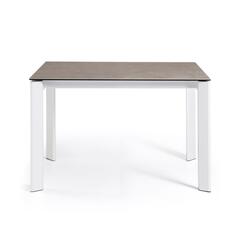 Стол Atta 120 (180) x80 белые ножки керамика Vulcano Ash