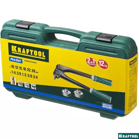 KRAFTOOL Pro Cut, 10 - 28 мм, 1/4 - 7/8?, расширитель-калибратор для труб (23650-H12)