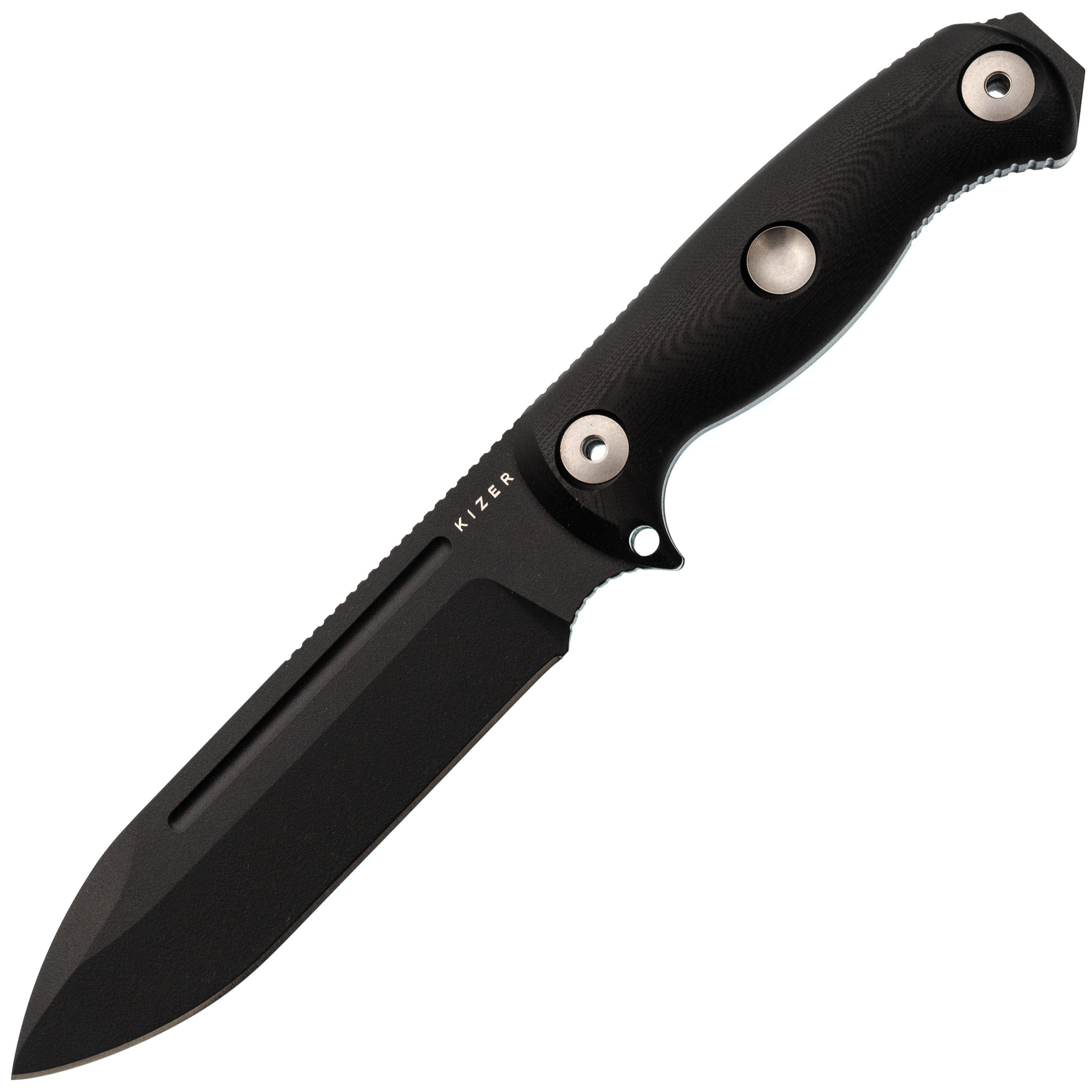 Туристический нож Kizer Drop BearFix 7, сталь 1095, рукоять G10, черный