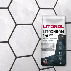 Затирка швов цементная Litokol Litochrom 1-6 Evo LE.145 черный уголь, алюм.мешок 5 кг