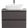 BelBagno KRAFT-700-2C-SO-GSO База под раковину подвесная с фрезерованными ручками по всей длине фасада с двумя выкатн. ящ., Темно-Серый Мат.,700x455x500