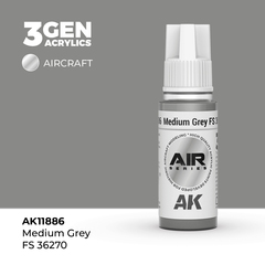 Акриловая краска AK Interactive Medium Grey FS 36270 3GEN AIR, 18мл