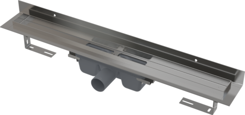 Alcaplast APZ16-1150 Водоотводящий желоб с порогами для цельной решетки и фиксированным воротником к стене