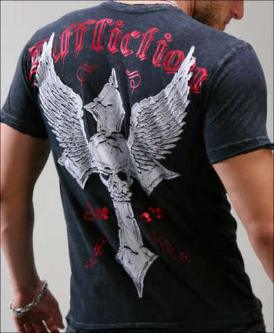 Affliction | Футболка мужская DESTRUCTION Cut Series A945BLK спина