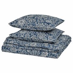 Комплект постельного белья IKEA GLESSTARR (ГЛЕССТАРР), Двуспальный, Синий с рисунком, 240x220, 50x80 см