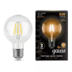 Лампа Gauss LED Filament G95 6W E27 630lm 2700K 105802106