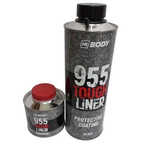 Сверхпрочное защитное покрытие 2К Body TOUGH LINER 955 Black 0,6л и отвердитель Body 955 TOUGH LINER 0,2л (комплект)