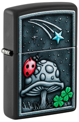 Фото Зажигалка ZIPPO Ladybug Design с покрытием Black Matte, латунь/сталь, черная, матовая
