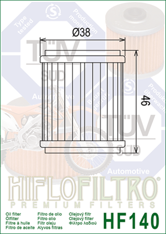 Фильтр масляный HifloFiltro HF140