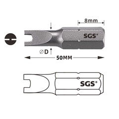Бита Spanner SP 2,0 х50мм S2 1шт SGS 6350-U2.0